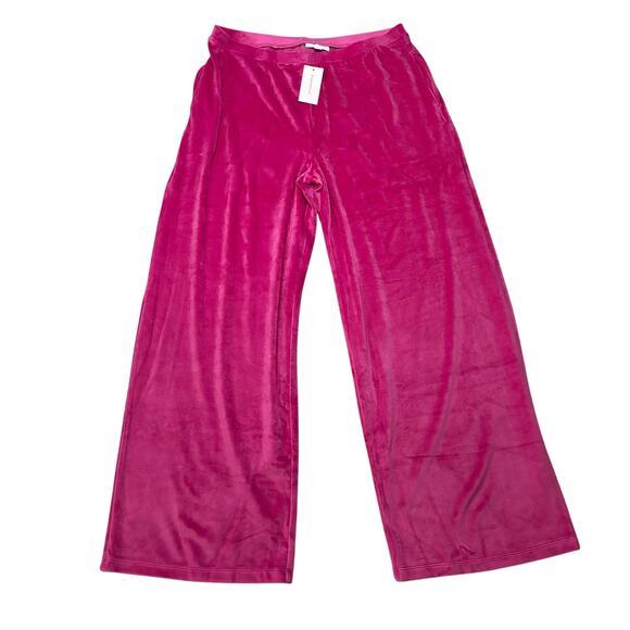 Charter Club Pink Velour Wide Leg Lounge Pants Women’s Large NWT - Picture 2 of 6